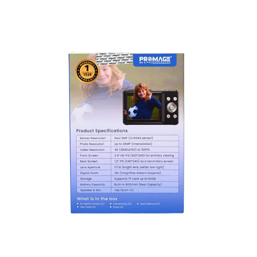 Fotocamera Digitale 4K Dual Screen rosa - Modello PC-110