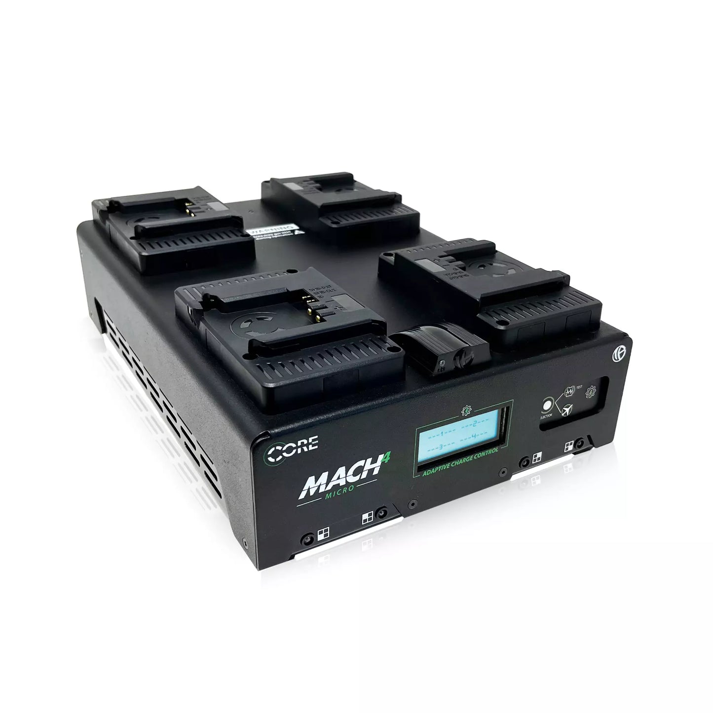 CoreSWX ( MACH-Q4MBi ) Mach4 Four position charger, 4A Simultaneous rapid charge, B-mount, Adaptive Charge Control