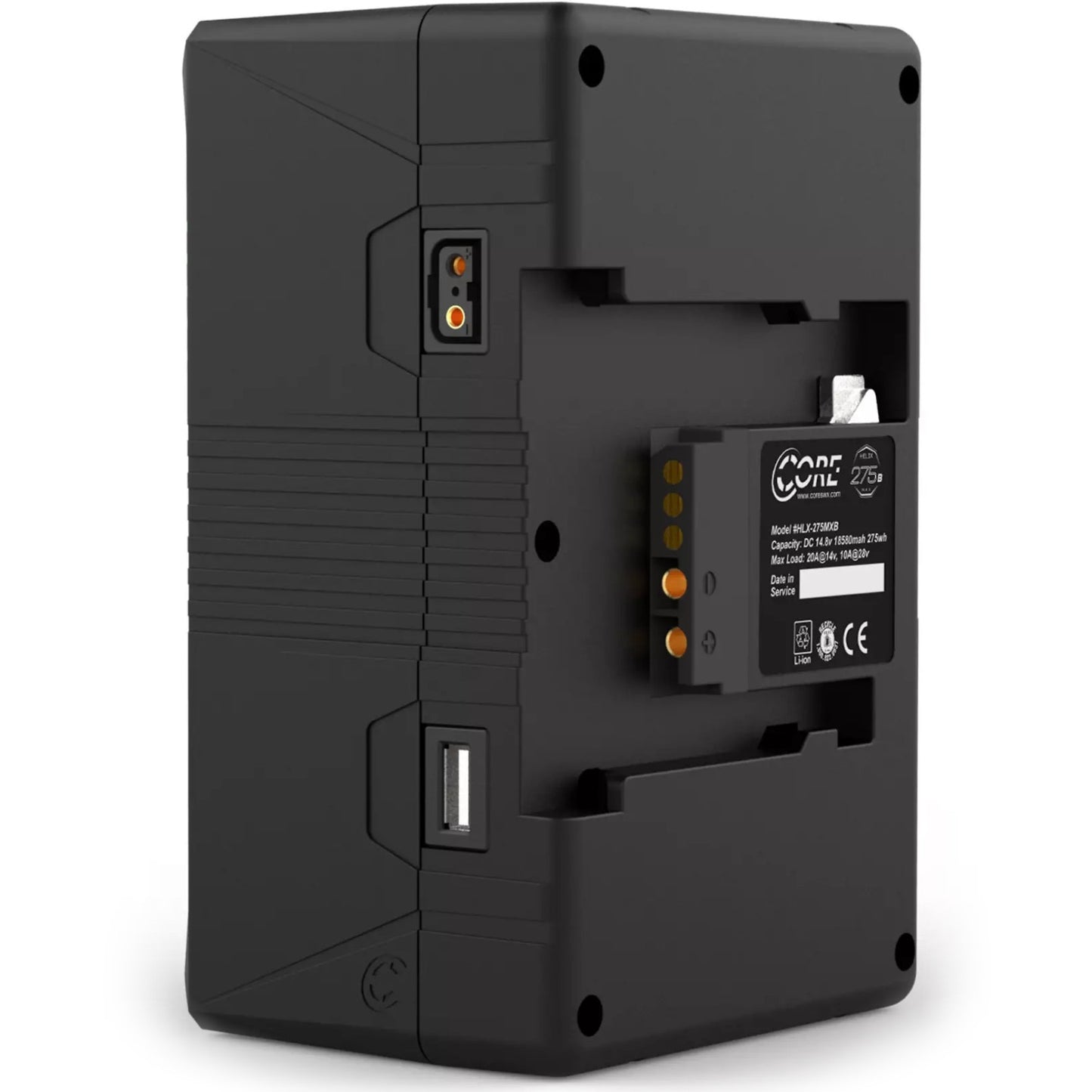 CoreSWX ( HLX-275MXB ) Helix275max, 14.4v/28.8v, 275wh ARRI B-mount compatible battery pack, LCD and w/ ptap and USB, 20A Max Load