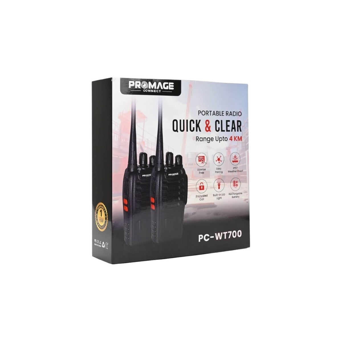 Ricetrasmittente Portatile (Confezione da 2) - Promage PC-WT-700