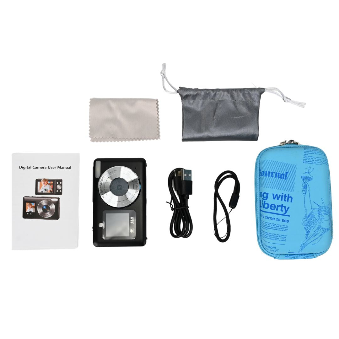 Fotocamera Digitale 4K Dual Screen nera - Modello PC-110