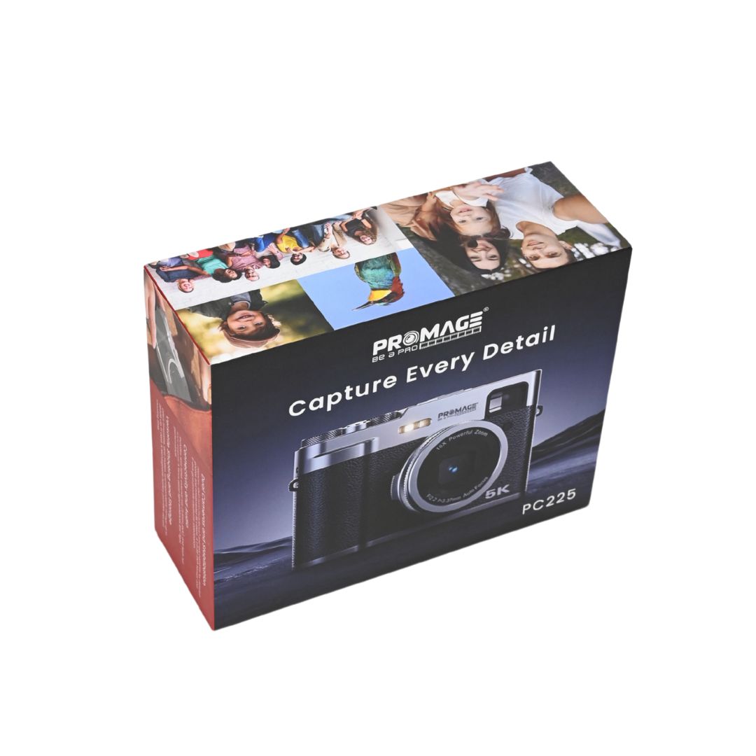 Fotocamera Digitale Nera 5K Promage PC225 – 48MP, Autofocus, Dual Camera
