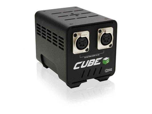 CoreSWX ( CUBE-200 ) AC to DC 200w industrial power supply, all aluminum,2x 4-pin XLR Male Outputs, Fanless/Silent