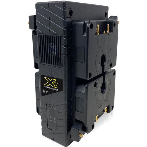CoreSWX ( GP-X4A ) Compact G-mount 4-position Fast Charger. 4hrs charger for four 98wh packs. 3A fast charge. Upright design.