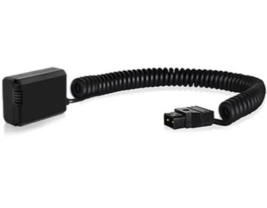 CoreSWX ( PTC-NPF ) Coiled Powertap Cable to Sony NPF L Series battery block, ptap regulated 18" extends to 48"