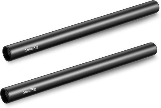 SmallRig 15mm Black Aluminum Alloy Rod (M12-200mm / 8in) (2pcs) 1051