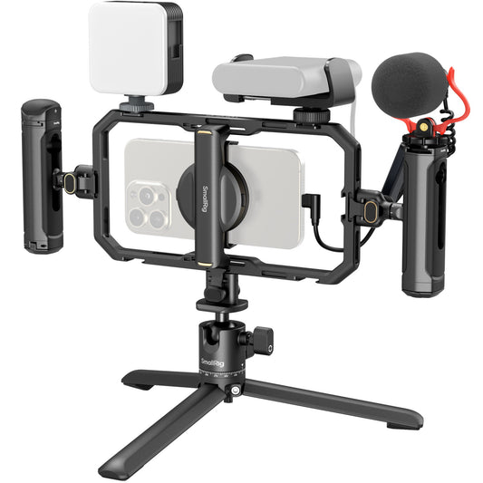 Kit vidéo tout-en-un SmallRig pour les créateurs de smartphones avec système audio et d'éclairage Full Quick Pro Edition 4704