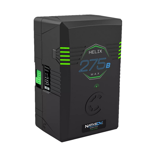 CoreSWX ( HLX-275MXV ) Helix275max, 14.4v/28.8v, 275wh V-mount battery pack, LCD and w/ ptap and USB, , 20A Max Load